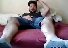 Dude is shoving a dildo in his pussy