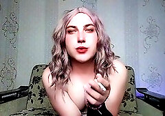 Intense cum explosion featuring a stunning trans beauty in a mouth-watering creampie scene