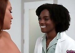 Dr Ana Foxxx Discovers Ashlyn Peaks Needs Bigger Bra During Steamy Exam