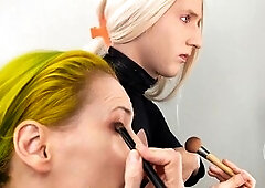 Sissy Bailey Wilde and a woman getting glam with makeup