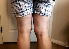 Man Does Calf Flexing With X-mas Socks