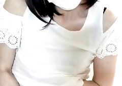 Super-Cute Chinese crossdresser drains and spunks