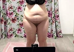Juicy PAWG in different panties shakes near the webcam Chubby milf shows off her figure Home fetish