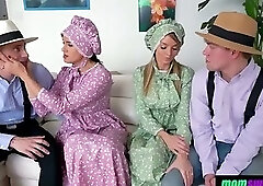 Two Amish Moms Visit Their Boys in the Suburban City and Decide to Give Them a Stern Fuck