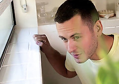 NextDoorBuddies Hunky Handyman Found milking