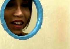 Shemale gloryhole surprise