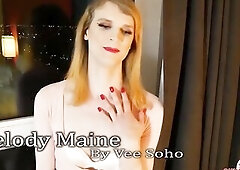 transsexual Melody Maine toys her butt and wanks her hard wang.