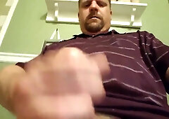 Big-Cock Daddy Strokes His Meat