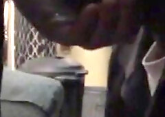 Tall Black Bitch Swallows White Tops Cum