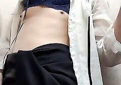 Japanese crossdresser molested in public toilet