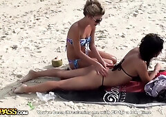 Tiffany and her female friend visit Thai beach