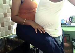 Romance In Kitchen While Cooking House Wife Trying Top And Back Position