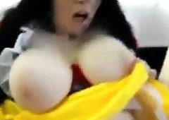 Cosplay girl with enormous boobies gets fucked
