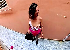 Student caught smokin' had her raiment ripped and was drilled.