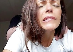 Watch Angelina getting interrupted by her hubby whilst this babe's cleaning the windows. This guy can't resist screwing her from behind afte