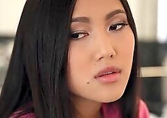 Asian small titted beauty ass fucked in doggy style