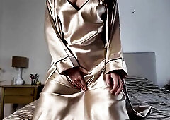 Little Pleasure with My Sex tool in My Soaked Satin Nightie