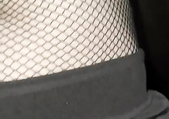 Night ambling in tights close road teenie fellow display no trousers