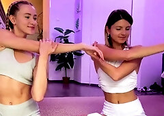 Horny lesbian yoga with Ivi Rein