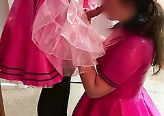 Sissy - TV - CD Dom's Hot Wife in matching Latex outfits.