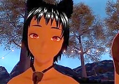 Solo Latino guy Cookiemanor getting off by the warm fire in VR