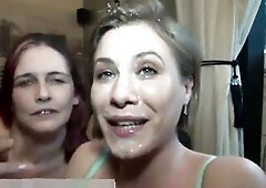 Sarah Steele super facial - her cute face full of goo