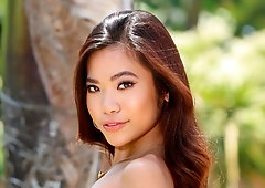 Lusty Asian teen Vina Sky gets fucked in the doggy style pose