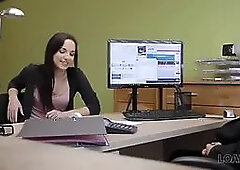 Loan4k. serious loan agent drills butt-hole of pretty brunette