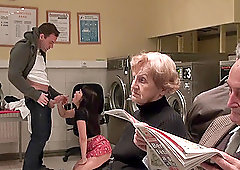 Hot Ava Dalush gets her cunt fucked by a dude in front of the people
