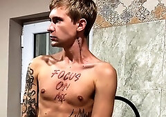 A guy visits his friend naked and gets caught getting off