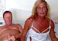 Wild live sex show featuring Gigi and Dave, a she-male and guy duo in POV style