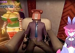 Femboy gets down with a dildo while playing spooky games