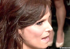 Big Breasted COUGAR & brunette assfucking bdsm bang