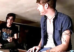 Frat boys have a jerking off contest