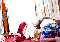 Desi newly married wife gets fucked by a thief in front of husband and it turns into a threesome