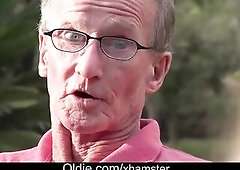 Hottie teen girl is curious about anal sex and the old man is glad to show her. After a pussy oral sex, big big old cock penetrates her ass in doggy s