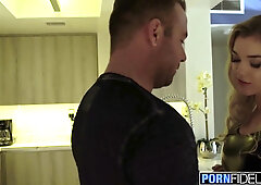 Blonde pornstar Anny Aurora in hardcore scenes across urban luxury