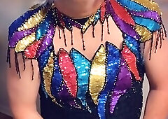 Pantyluvn sissy jerking in prom dress