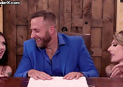 Beauty TS gives DP to BFFs wife in 3some