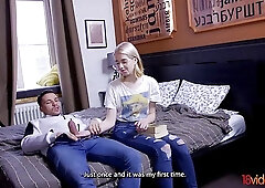 Nerdy blonde got fucked from the back, better than ever before and enjoyed it a lot