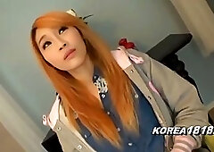 Korean babe with orange hair is determined to become a pornstar, since she likes to get fucked
