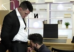 TheGayOffice - European Paddy O'Brian together with Pietro Duarte rough rimming