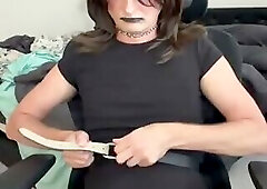 Goth CD Raeyn Storm Stroking and Spanking