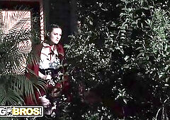 BANGBROS - Kara Lee’s Little Red Riding Hood Dress Leads To A Wild Rencounter With A Masked Stranger