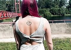 Risky Outdoor Screw - Booty Eating, Vagina Play, Hard Banging, Fellatio & Cumswap