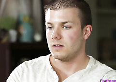 Fetish brunette with hard nipples full body rub