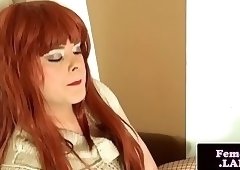 Chubby femboi pleasuring his tight asshole