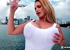 Billi Bardot has a solo outdoor adventure flaunting her big tits