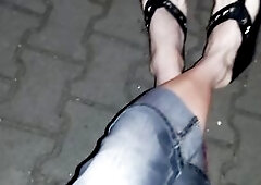 I entice with my feet, walking around the neighborhood