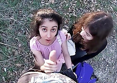 Having Fun With Two Stranger Girls